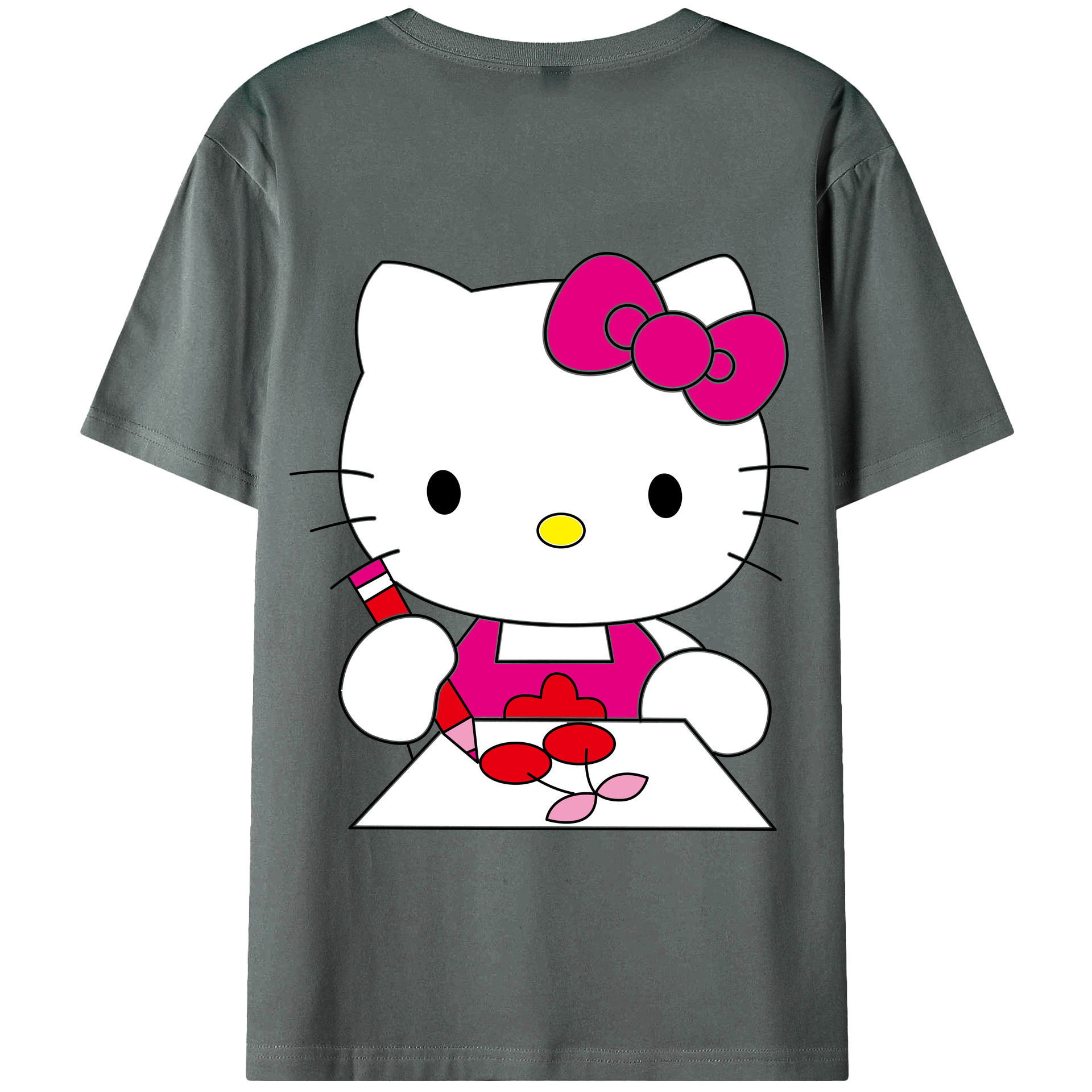 （画像用） Hello Kitty ハローキティ 綿100％半袖Tシャツ（背面プリント）